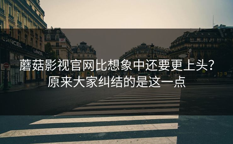 蘑菇影视官网比想象中还要更上头？原来大家纠结的是这一点